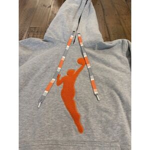 Kür8ted For WNBA Hoodie Women's Medium Gray Orange Logo Pullover Sweatshirt